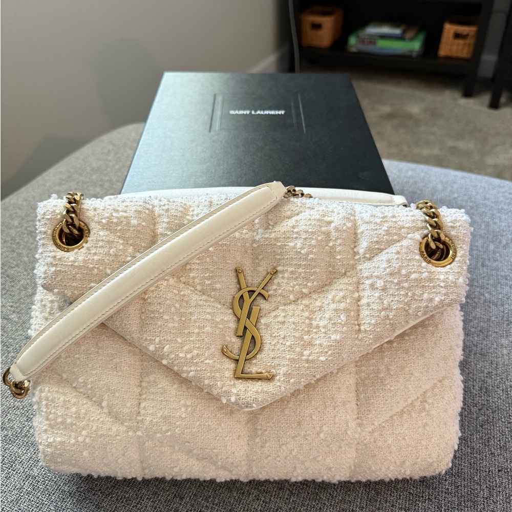 Saint Laurent Loulou Puffer Tweed Bag
